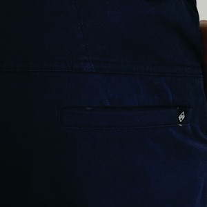 Men Navy Straight Fit Casual <b>Trousers</b> <b>Elastic</b> <b>Waist</b> Breathable Polyester Cotton Oxford Fabric Side Pockets Right Leg Logo - Product Image 6