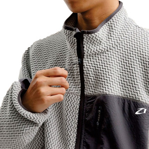 Vestes polaires personnalisées pour hommes en sherpa, entièrement zippées, chaudes pour l'hiver et l'extérieur, avec poche poitrine contrastante en nylon – Vente en gros USA - Product Image 5