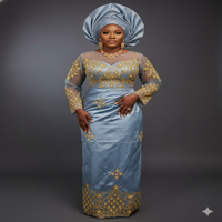 2026 Tissu George 100% Polyester Écologique Antistatique, Dernier Design, pour Pagnes Traditionnels Nigérians et Pièces de Blouse Perlées