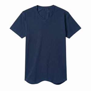 Short <b>Sleeve</b> V-Neck Men's T-Shirt Casual Cotton Blend <b>Undershirt</b> Classic Fit Tee with Curved Hem - Product Image 1