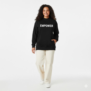 Buy Women's <b>Extra</b> <b>Large</b> Loose <b>Printed</b> Winter Knitted Long Sleeve Pullover Wholesale 100% Cotton Front Custom Logo - Product Image 6