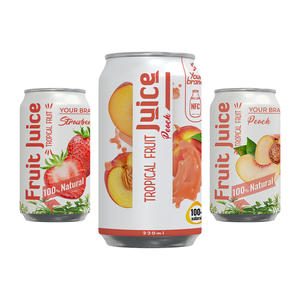 Bebida Tropi Juice 330ml Lata Corta de Aluminio 100% Puré de Fruta Saborizado Bajo en Grasa Esterilizado Recién Exprimido 5 Brix Mango Naranja Agua - Product Image 1