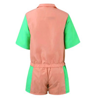 Ensemble short et coupe-vent à capuche color block personnalisé 2026 – Survêtement décontracté fonctionnel léger zippé pour homme en polyester/coton vierge