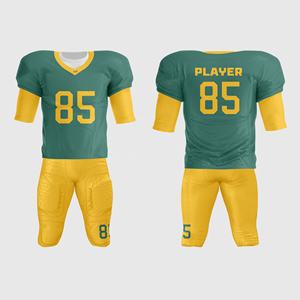 Ensemble d'uniformes de football américain personnalisés OEM respirant à séchage rapide évacuation de l'humidité vêtements de sport en polyester 100% numéro de nom Logo Plus - Product Image 1