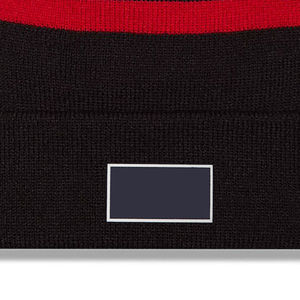 Custom Knit <b>Beanie</b> <b>Hat</b> Black Red Striped Unisex Winter Cap for Adults Casual Wear 56-58CM Acrylic Material - Product Image 6