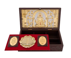 Handmade Handicraft Traditional Hindu Religious Stainless Steel Charan Paduka Set <b>Art</b> Decor Multi-piece Wedding Diwali - Product Image 1