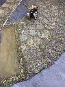 Lehenga Choli de créateur pour mariage avec broderie de sequins, Cancan et Patta en toile, fausse fourrure extensible, tenue de soirée - Product Image 4