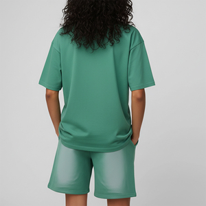 Conjunto de 2 piezas de verano para mujer, de la mejor calidad, 100% algodón, con encaje sólido, lavado efecto descolorido, transpirable, de manga corta. - Product Image 5