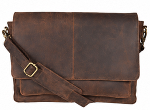 Bolso Mensajero de Cuero Genuino Vintage, Maletín para Portátil de Oficina, Bolso de Hombro para Viajes de Negocios para Hombre - Product Image 1