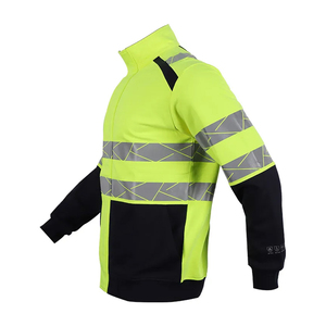 Ensemble de vêtements de travail réfléchissants pour l'extérieur, prix OEM, vente en gros, vêtements de sécurité coupe-vent fluorescents pour le travail nocturne en polyester - Product Image 5