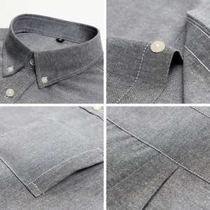 เสื้อเชิ้ตผู้ชายพรีเมียม ผ้าฝ้าย 100% คุณภาพสูง สีพื้น เรียบหรู สำหรับธุรกิจและลำลอง แขนยาว เหมาะสำหรับผู้ชาย - Product Image 6