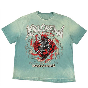 เสื้อยืดแขนสั้นผู้ชายไซส์ใหญ่ Killcrew ลายพิมพ์ Inner Demons Tour คอกลม สไตล์พังก์ ผ้าเจอร์ซีย์คอตตอน 100% - Product Image 1