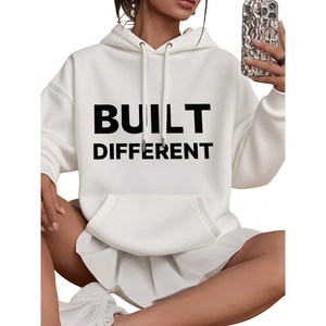 Sweat-shirt court à capuche pour femme, personnalisable avec logo, en molleton vierge à ourlet brut - Product Image 1
