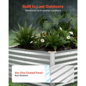 Fioriera Rettangolare Rialzata in Metallo Zincato 8x4x2 piedi, Kit Vaso da Giardino Senza Fondo per Esterni, Ideale per la Coltivazione - Product Image 5