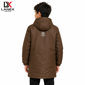 Custom Kids Waterproof Swim Parka Jacket with Hood | Windproof Fleece Lined Long Changing Robe <b>Coat</b> for Swimming Surfing & <b>Beach</b> - Product Image 4
