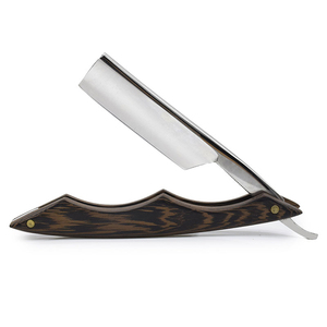 Outils de rasage pour hommes, rasoir et lames, couteau à raser pliable à manche en bois, porte-rasoir droit en acier inoxydable - Product Image 2