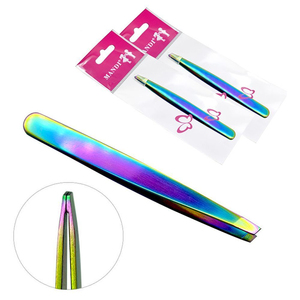 1pc Silver Eyebrow Tweezer Flat Tip Eyelash Extension Tweezers Stainless Steel Brow Hair Remove Trimming Clips Makeup Tools - Product Image 4