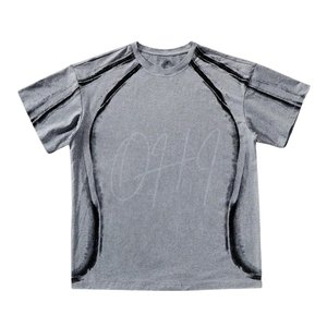 Camiseta Deportiva Gris Premium Personalizada, Corte Holgado, 100% Algodón, Transpirable, Ecológica, de Secado Rápido, con Logotipo Personalizable, Marca Privada - Product Image 1