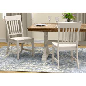Wallace & Bay Haidel Set di 2 sedie da pranzo con schienale a doghe bianche - Product Image 1