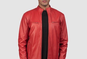<b>Mens</b> Genuine Leather Casual Jacket Regular Fit <b>Coat</b> Front Zip Stand Collar <b>Long</b> Sleeve Soft Lining Everyday Fashion Outerwear - Product Image 2