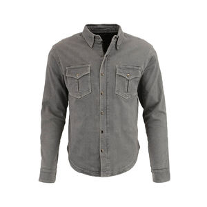 Unique Design Men Denim Shirt Long Sleeve Vintage Washed Look Modern Casual Style Soft Cotton Comfortable To Wear Top-Notch Oem - Product Image 1