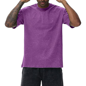Camiseta Casual de Manga Corta con Cuello Redondo para Hombre, Color Sólido, Estilo Urbano, Corte Ajustado, 100% Algodón, 180g, Tejido Liso Teñido, Diseño Simple - Product Image 1