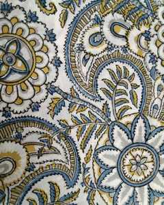 Tissu imprimé à la main pour table, en coton à fibres longues, imprimé à la main, alternative au block print indien - Product Image 3