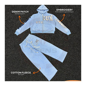 Venta Directa al por Mayor de Conjuntos Deportivos Lisos de Streetwear, con Logotipo Personalizado, Ecológicos, Transpirables, Sudadera y Pantalones Deportivos para Hombre - Product Image 1
