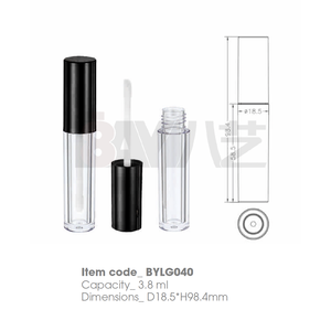 Tubo Redondo Transparente para Corrector y Brillo Labial, Envase Cosmético Brillante con Cabezal de Brocha para Productos Líquidos - Product Image 1