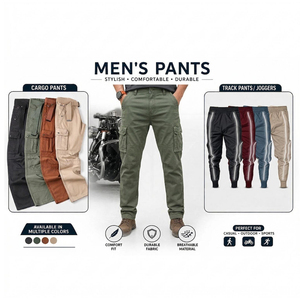 Pantalon Harem Décontracté Sportif pour Homme en Coton Lavé Respirant Écologique Teint Uni Coupe Ample Mi-Haute Élastique Grande Taille Jambe Droite - Product Image 4