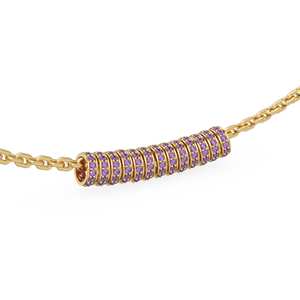 Rondelles de oro macizo italiano de 18K con amatista, Rondelle Eternity, Cuentas espaciadoras redondas de oro macizo, Espaciador de amatista, Rueda de oro - Product Image 5