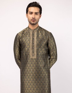 Salwar Kameez pour homme en coton vert sarcelle, manches longues, tenue décontractée quotidienne, style ethnique Inde Pakistan, design moderne, respirant - Product Image 1