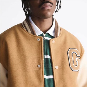 Premium Men Baseball Varsity <b>Jacket</b> Custom Embroidered Wool <b>Leather</b> Letterman <b>Jacket</b> OEM ODM Manufacturing Sample Service - Product Image 4