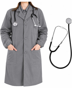 Blouse médicale en jean unisexe personnalisée, blanche, à manches longues, pour hôpital et clinique, détection d'aiguilles, fusion sans couture, OEM ODM - Product Image 1