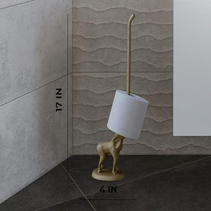 Casted Iron <b>Paper</b> Towel Holder, Metal Toilet or <b>Kitchen</b> <b>Paper</b> Holder for Floor or Countertop, Elephant Design Roll Holders - Product Image 3