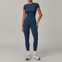 Ensembles de yoga pour femmes 7 pièces, coupe amincissante, ceinture élastique de haute qualité, dentelle florale/leopard, spandex/nylon, logo personnalisé, gym, fitness