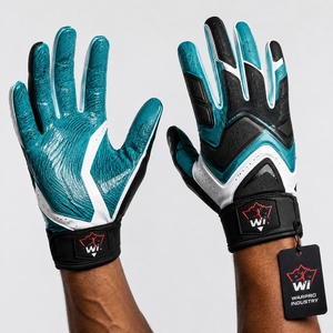 Gants de football américain, matériau souple et flexible, adhérence forte, contrôle du ballon amélioré, ajustement confortable pour les séances d'entraînement - Product Image 6