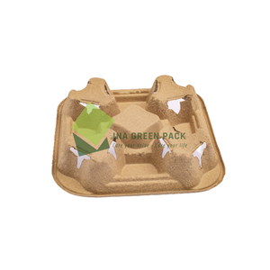 <b>Takeaway</b> Carrier Cheap Price Cup Holder Tray <b>Coffee</b> Vietnam Paper Pulp Drink Tray OEM ODM - Product Image 1