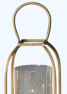 Lanterne moderne en métal rustique et verre avec lanterne à bougie en métal fini or pour la décoration extérieure de la maison, personnalisable - Product Image 2