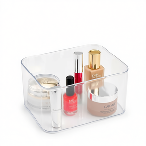 Organizer per Trucchi Plasticforte, Scatola Trasparente con Divisori per Cosmetici, 6-10L - Product Image 2