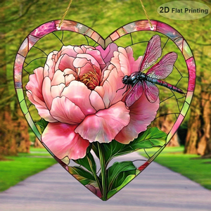 CIFbuy Bellissima Decorazione Acrilica da Appendere alla Finestra, Acchiappaluce a Forma di Libellula e Fiore, Ornamento da Giardino, Regalo per le Feste, Selezionato a Mano S - Product Image 6