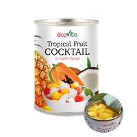 Topkwaliteit Gemaakt In Vietnam Smakelijke En Verse Ingeblikte Cocktail Gemengd Tropisch Fruit Op Siroop 20Oz 580Ml Kan