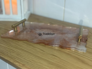 Elegante Bandeja Moderna de Resina, Plato Decorativo Móvil Hecho a Mano de Primera Calidad para Servir en la Cena y para Regalos, Tradebyd - Product Image 6