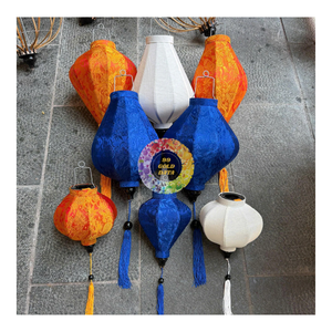 Lámpara Colgante de Bambú con Linterna de Seda Vietnamita de Hoi An para Decoración de Bodas, Interiores de Hogar, Restaurantes, Cafés, Jardines y Patios, 35cm 50cm - Product Image 2