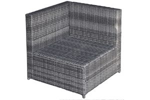 Conjunto de Sofá Esquinero de Jardín Moderno de 7 Piezas SF00172, de Mimbre Sintético, Acero, Vidrio Templado y Cojines de Poliéster para Sala de Estar - Product Image 4