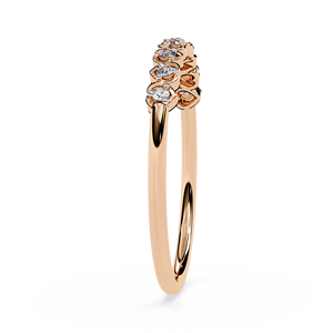 แหวนเพชรทรงกลมแบบเรียงซ้อนสำหรับผู้หญิง ทองคำแท้ 14k เหมาะสำหรับเป็นของขวัญในโอกาสหมั้น วันครบรอบแต่งงาน - Product Image 3