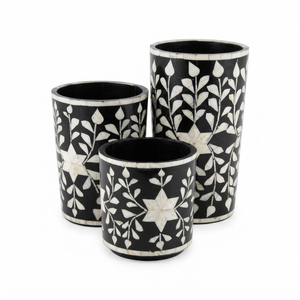 Green Bone Inlay Flower <b>Vase</b> Luxury Geometric Pattern Tabletop Resin Flower Pot Customized Color and Size <b>Mosaic</b> Cylinder <b>Vases</b> - Product Image 3
