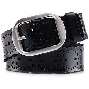 Cinturón de Cuero Genuino Premium para Mujer, Hebilla Cuadrada Elegante, Correa de Cintura a la Moda, Diseño de Logotipo Personalizado de Cuero de Lujo - Product Image 1