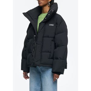 Doudoune matelassée noire et bleu ciel de haute qualité pour femme, avec fermeture éclair intégrale, manteau d'hiver chaud, vêtement d'extérieur personnalisé OEM pour femme, doudoune à bulles - Product Image 3