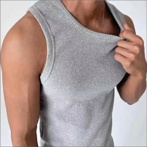 เสื้อกล้ามถักนิตติ้งแบบหนา ระบายอากาศได้ดี เป็นมิตรกับสิ่งแวดล้อม แห้งเร็ว ทรงรัดรูป ยืดหยุ่นสูง สำหรับผู้ชายร่างกายแข็งแรง - Product Image 1